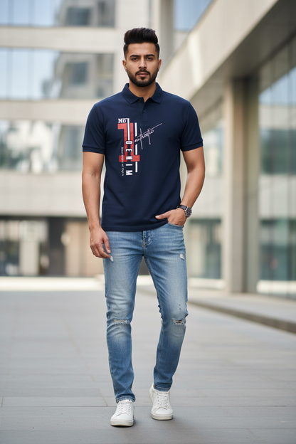 Denim Polo T-Shirt