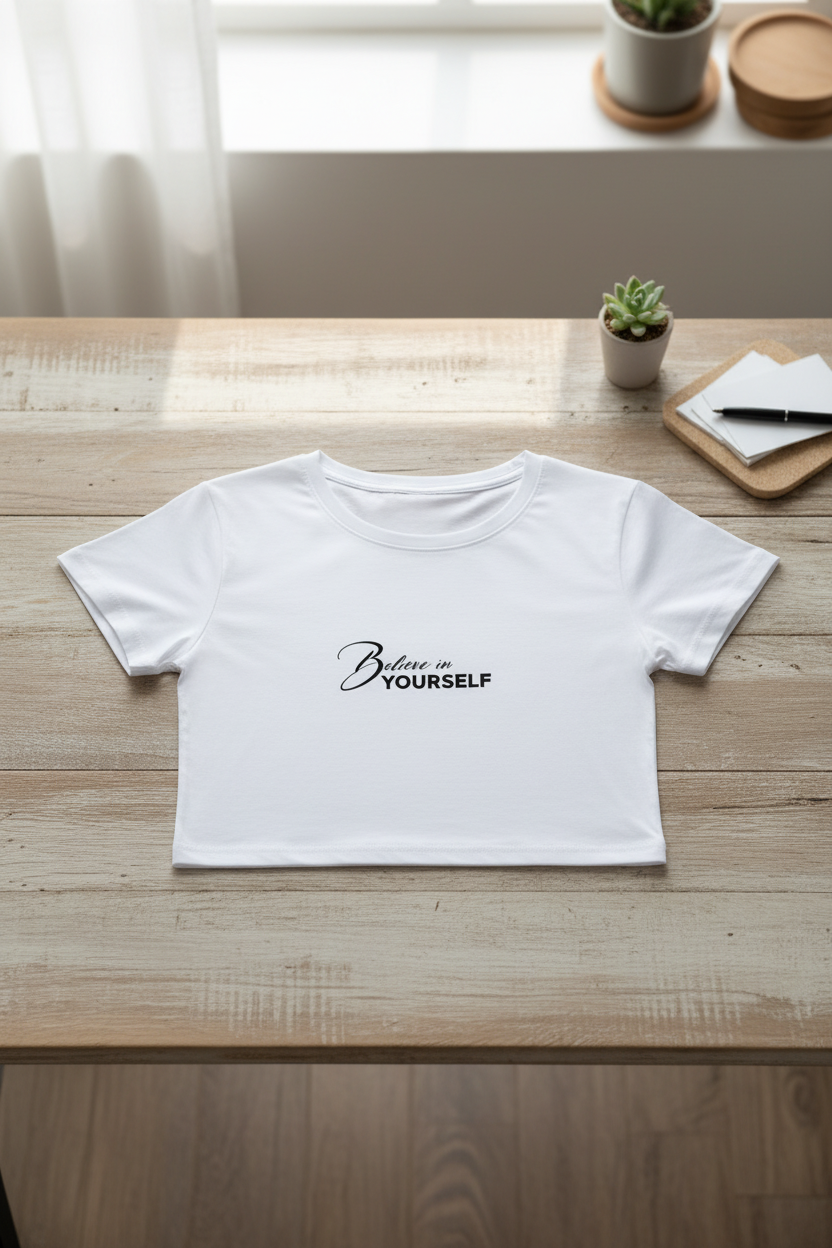 Boxy Crop Top – Oversized Fit Cotton