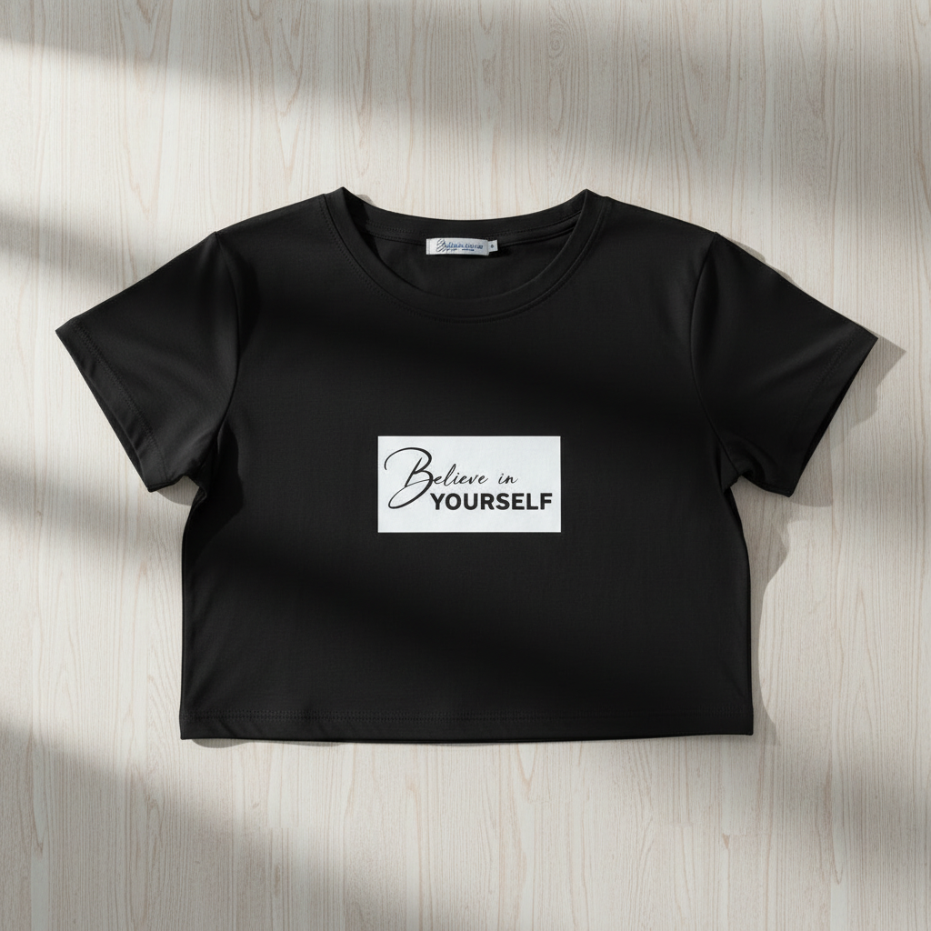 Boxy Crop Top – Oversized Fit Cotton