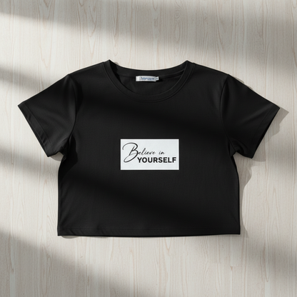 Boxy Crop Top – Oversized Fit Cotton
