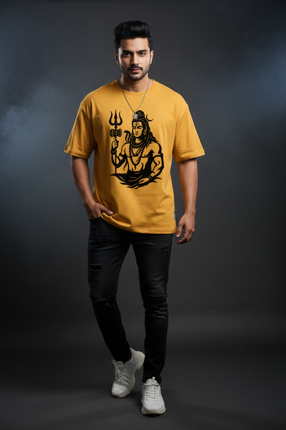 Mahadev  Graphic Print Crew Neck T-Shirt - Unisex Spiritual Tee