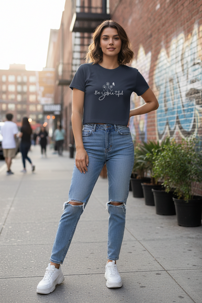 Ribbed Cotton Crop Top - Women's Casual Wear