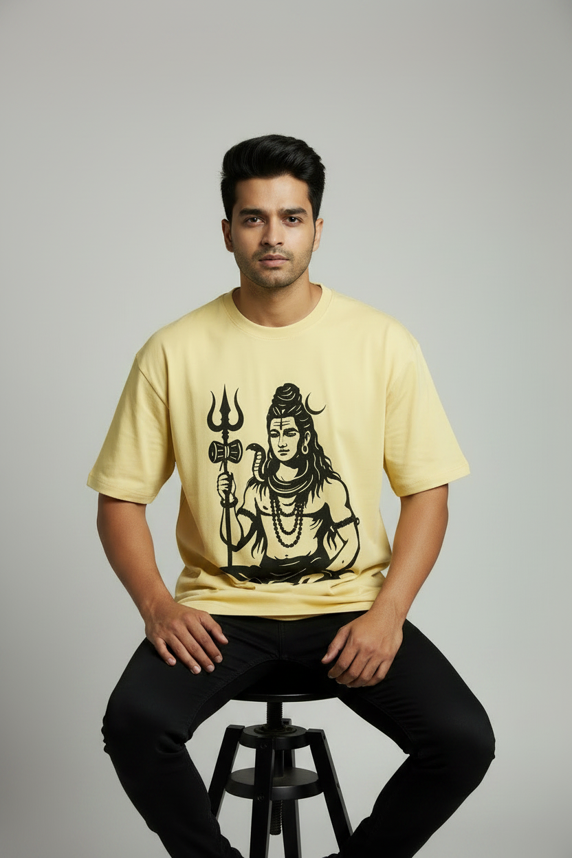 Mahadev  Graphic Print Crew Neck T-Shirt - Unisex Spiritual Tee