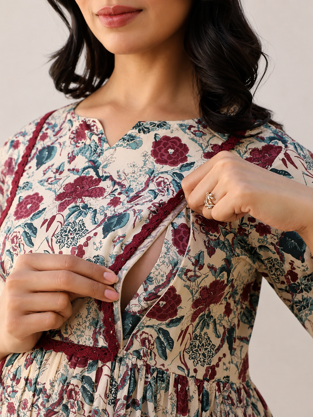 Fabulous Feeding Kurti for Women | Viscose Rayon Floral Maternity Kurti