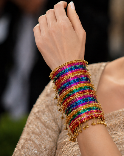 Traditional Kashmiri Ghungroo Chudi Set | Multicolor Ethnic Bangles