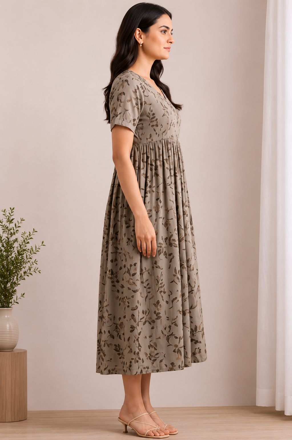 Comfortable Feeding Maternity Dress for Women | Stylish Floral Print Gown