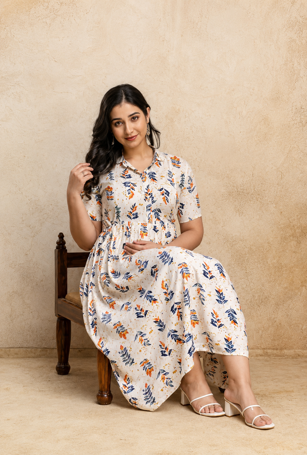 Premium Rayon Maternity Kurti | Floral Print Pregnancy & Feeding Kurti