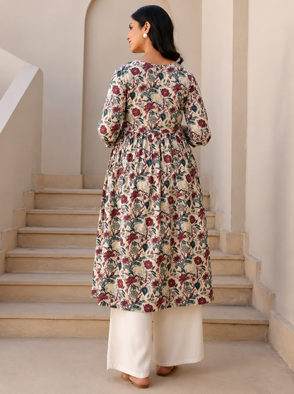 Fabulous Feeding Kurti for Women | Viscose Rayon Floral Maternity Kurti